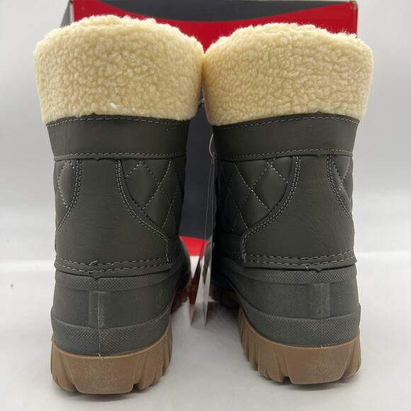 Cougar Waterproof Winter Boots Size 7 Medium Green Olive Quilt Carlisle Lace Up - Picture 7 of 13